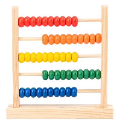 China Early Math Toy Five-Line Counter Arithmetic Wooden Five-speed Abacus Standing Frame Children's Calculation Education Puzzle Yx-wdjsj for sale