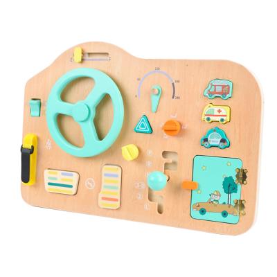 China Wooden Car Steering Wheel Dish Montessori Teaching Aids Montessori Busy Picking Toy Montessori Puzzle Lock Picking Toy Nature-lcqcmn First for sale