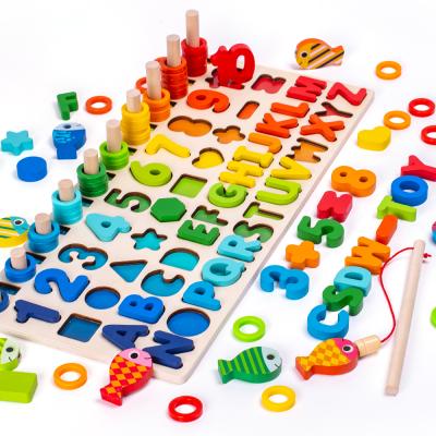 China Montessori Educational Wooden Toys For Busy Kids Children Board Math Fishing Preschool Wooden Puzzle Board Yx-csdw018 for sale