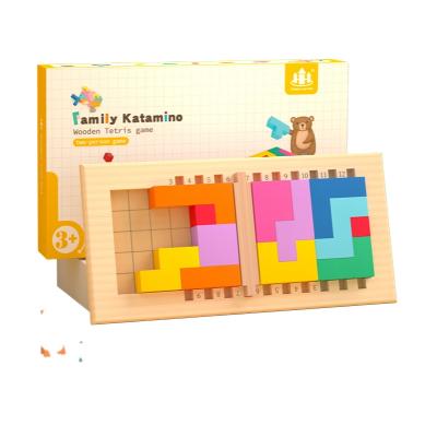 China Building Block Battle Logic Wooden Block Toys Educational Challenge Parent-child Children's Color Interactive Training Yx-zkbdyjm for sale