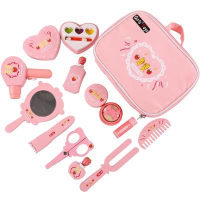 China Kbq-hzb Princess Cosmetics Birthday Gift Wooden Children's Dressing Table Makeup Toys Pretend Play Room Girl's Set for sale