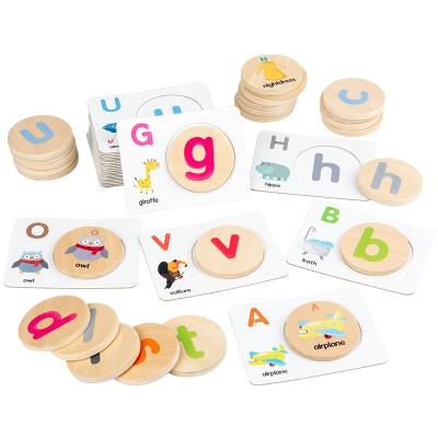 China Toy Wooden Jigsaw Puzzle Letters Educational Cognitive Card Spelling Words Children English Letters Early Education Perception Word Spelling for sale