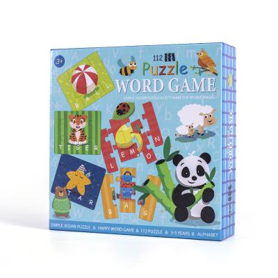 China Toy New Wooden Early Education Educational Advanced Word puzzle matching boys and girls puzzle learning kids baby paper toys for sale