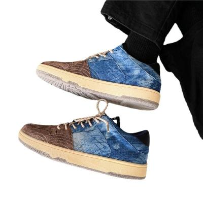 China 2021 New Fashion Trend Denim Style Men's Retro Casual Shoes Non Slip Sports Casual Trainer Soft Trainers for sale