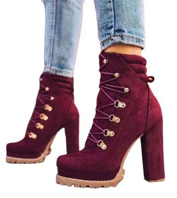 China Fashion Trend Waterproof Platform With Rivet Suede Women Winter High Heels Boots for sale