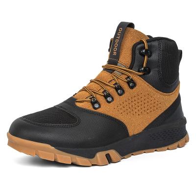 China High Quality Fashion Trend Men's Mountain Increasing Boots Smooth Leather Shoes Climbing Sports Men's Sports Tactical Hunting Shoes for sale