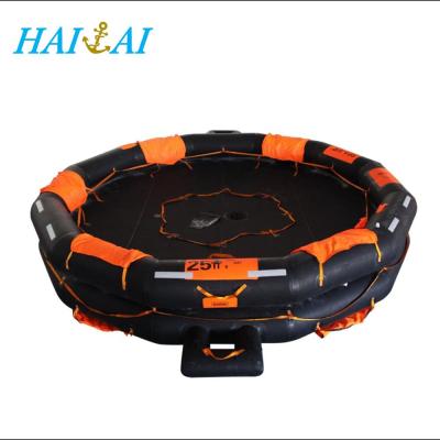 China Neoprene Coated Fabric Oil Tanker SOLAS Approved 25 Person Inflatable Life Raft In Rescue for sale