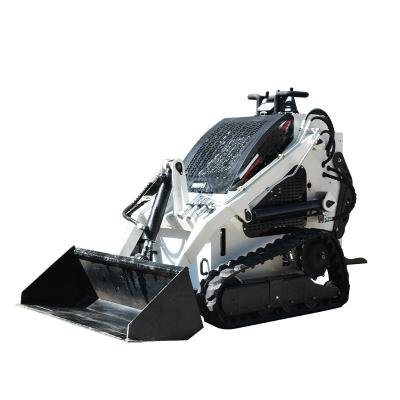 China Chinese Easy Operation Diesel Engine Mini Crawler Skid Steer Loader with Angle Broom Snow Blower Attachment for sale