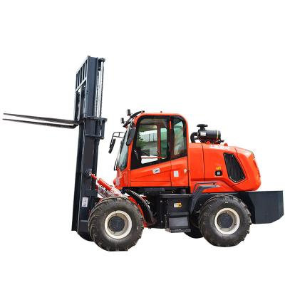 China Factory Operation Package 3.5 Ton All Terrain Forklift 4 Wheel Original Easy Drive Diesel Forklift With CE for sale