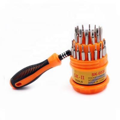 China Online Hot Sale Pocket Bit Set Magnetic Repair Tool 31 In 1 Precision Handle Screwdriver for sale