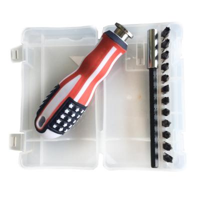 China Multibit American Flag Handle 14pcs Multibit Screwdriver Tool Kit for sale