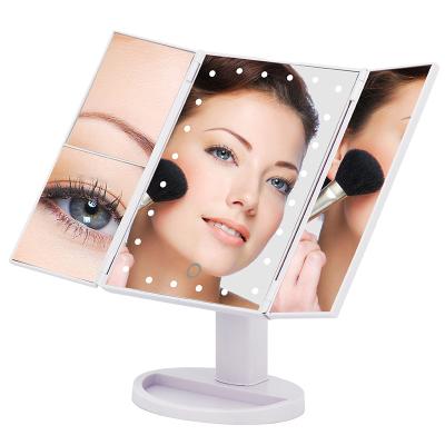 China 24 Touch Control Led Lighted Makeup Mirrors With 10x Magnification Spot Mirror for sale