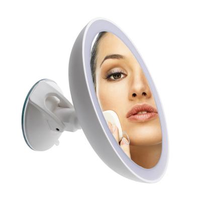 China Portable Cordless Vanity Mirror Lighted Guangdong Wall Bath Sucker Home Cosmetic Plastic Bathroom and Travel Bathroom Mirror for sale