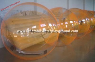 China Durable Adult Inflatable Water Walking Ball Rental , Orange / Transparent for sale