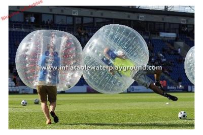 China Big Clear PVC Inflatable Body Zorb , Football Games Bubble Bumper Ball 1.3mH for sale