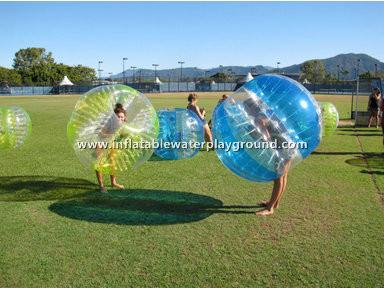 China Gelber/blauer/klarer aufblasbarer Stoßblasen-Ball-, Kind-oder Erwachsenerkörper Zorbing zu verkaufen