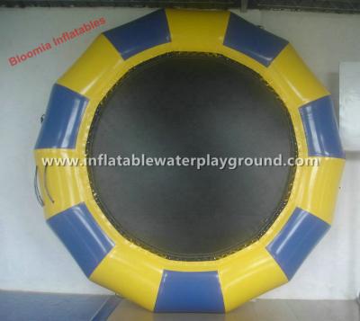 China Large Durable Kids Water Bouncer Floating Trampoline Toys , Yellow / Dark Blue for sale