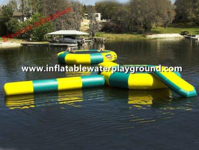 China Bongo Huge Inflatable Water Trampoline Combo , Floatable Trampoline Water Park for sale