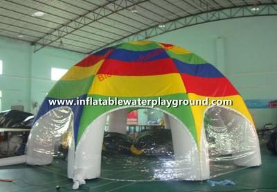 China Outdoor Big Air Tight Inflatable Tent With White Tubes And Colorful Roof for sale