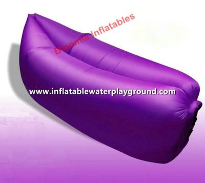 China 1.4kg Weight Portable Sleeping Air Bag Lazy Couch Bed With Purple Nylon Fabric for sale