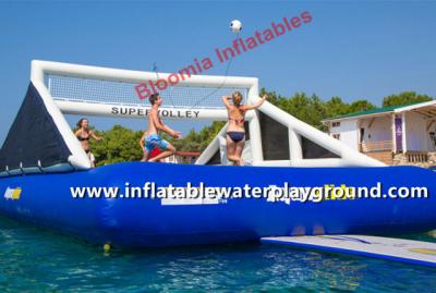 China Team Play Inflatable Sports Games Floating Volleyball Court With Bouncer for sale