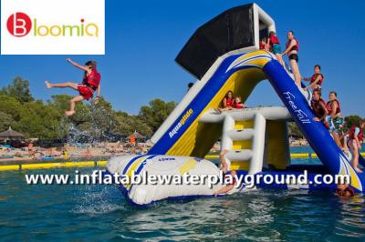 China Kids Fun Floating Inflatable Slide With Shelter For Water Sports Games for sale