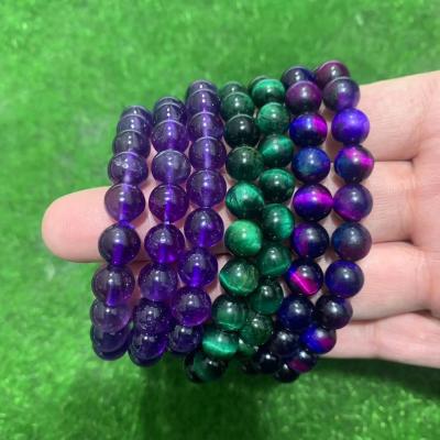 China Wholesale Natural Crystal Tiger Eye Bracelet Amethyst Bracelet Europe Bracelet for sale