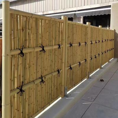 China Garden Fence Outdoor Bamboo Fence outdoor artificial bamboo Natural Green Pole bamboo fence for sale