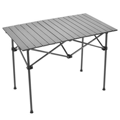 China Sturdy Silver Lightweight Folding Outdoor Camping Table Picnic Table Garden Balcony Market Kitchen Work Travel Table for sale