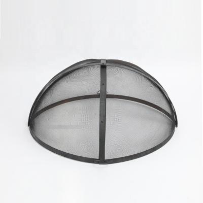 China Round Stocked Stainless Steel Mesh Fire Pit Spark Screen Cover for sale