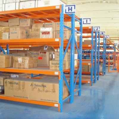 China Corrosion Protection Easy To Assemble Medium Longspan Rivet Shelving Racking System Shelf for sale