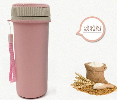 China 400ML Wheat Straw Coffee Mug Stocked Biodegradable Plastic Water Bottle for sale