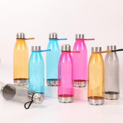 China 780ML Stainless Steel Bottom Lid Portable Coke Plastic Bottle Gift Customization for sale