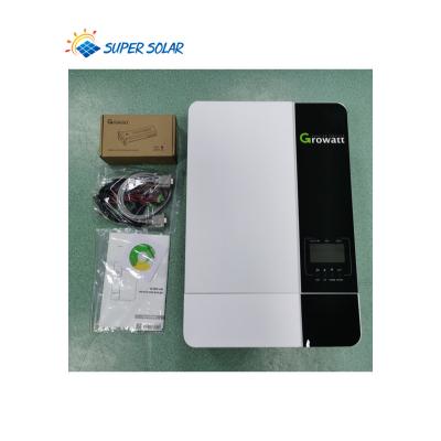 China 3500 watt Growatt supersolar 3.5kw SPF 3500ES off grid on grid solar hybird inverter for home use with wifi 485*330*135MM for sale