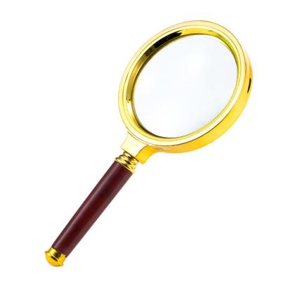 China Wholesale 10x wood+ABS+optical lens imitation glass portable optical glass magnifier RS-0427 for sale