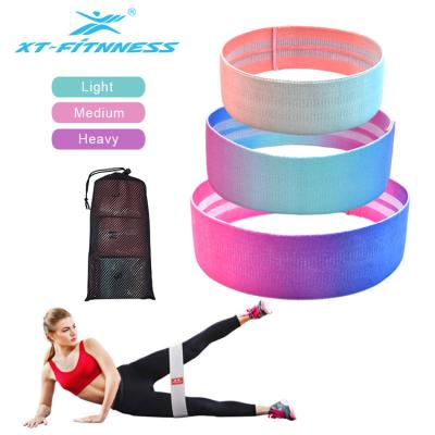 China Wholesale Durable Customize Logo Gradient Elastic Fitness Hip Circle Loop Resistance Band Set for sale