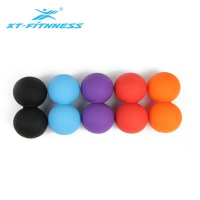 China Custom Colored Hand Fitness Logo Double Peanut Massage Ball Eco-friendly Material Eco-friendly Equipment Custom For Muscle for sale