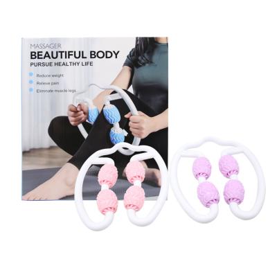 China Musical Function Round Circle Yoga Massager with Soft Roller Ball Calf Clamp Leg Foam for sale