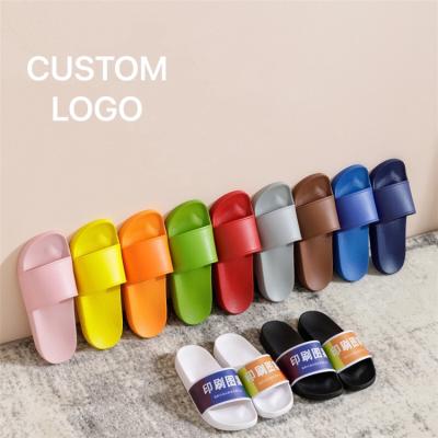 China 2020 custom newest design china suppliers fashion trend men's plain sandal logo white beach slide slippers for women and ladies for sale