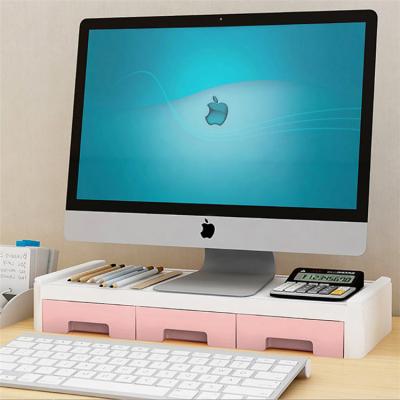 China Factory Wholesale Computer Monitor Storage Desk Organizer Keyboard Storage Monitor Stored Desktop Riser for sale