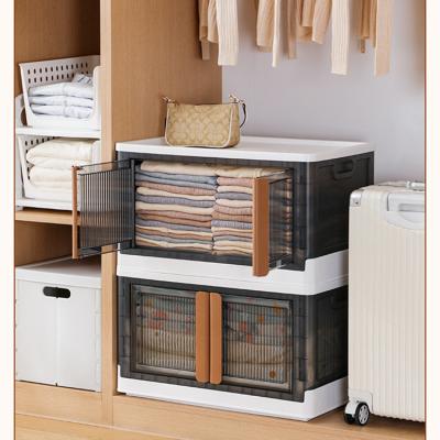 China Viable New Design Transparent Drawer Organize Foldable Bedroom Wardrobe Clothing Closet Storage Plastic Drawers for sale