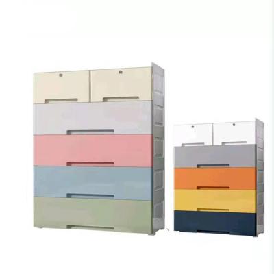 China Wholesale Viable Multi Color Baby Plastic Closet For Bedroom Wardrobe Storage Drawer Cabinet For Clothes for sale