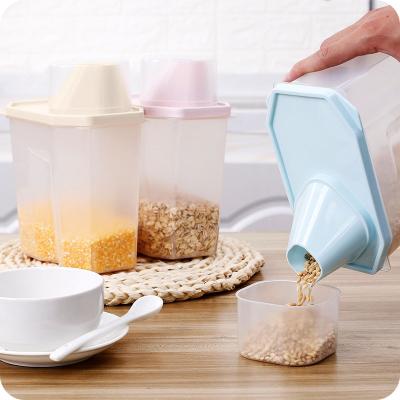 China Plastic Food Storage Box Kitchen Storage Bins Freshness Preservation Household Grain Rice Plastic Storage Container for sale