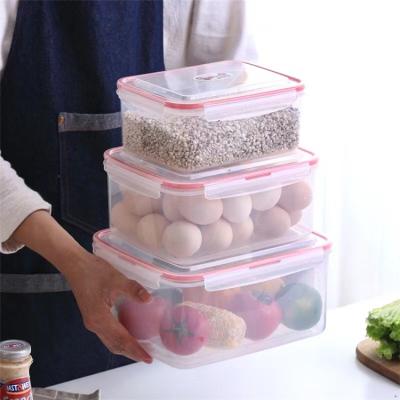 China Wholesale food grade plastic container freshness storage household kitchen food pp plastic crisper storage box with cover for sale