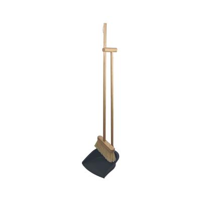 China Home Bamboo Dustpan With Broom Indoor And Outdoor Useful Broom Set Bamboo Handle Hot Sale Cleaning Products Garden Living Room for sale