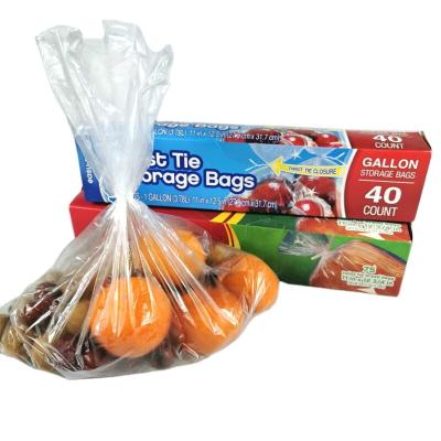 China Custom Disposable PE Twist Tie Transparent Storage Bag Plastic Snack Storage Bag for sale