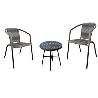 China High Quality Outdoor PE Rattan Chair Eco-freindly Plastic Garden Rattan Chair Set Of Three Sets for sale