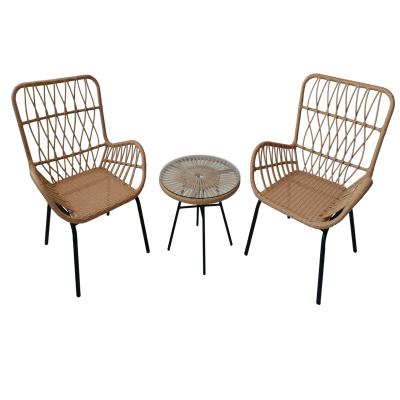 China Comfortable Hot Sale PE Rattan Outdoor Popular Chairs And Table for sale