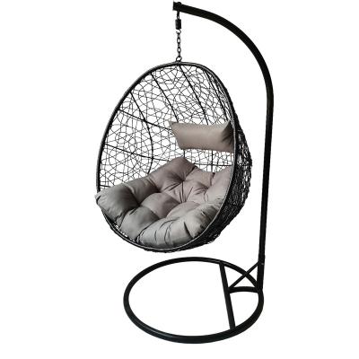 China Super Comfortable Cheap Hanging Chair Rattan Egg Garden Rattan Swing Hanging Chair With Frame for sale