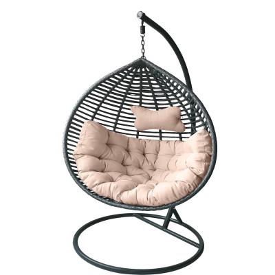 China Modern hot sale outdoor PE rattan chair leisure patio hanging wicker swing chair for sale